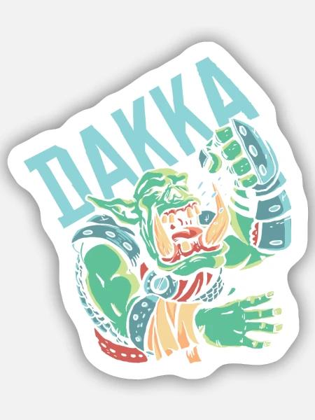 Dakka Orc - Sticker Größe S (10 x 10 cm) - Mattweiß