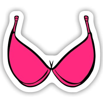Brüste BH Rosa - Sticker Größe S (10 x 10 cm) - Mattweiß - Vorne