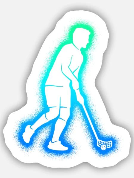 Floorball Unihockey Innebandy Jungen Jungen Hockey - Sticker Größe S (10 x 10 cm) - Mattweiß