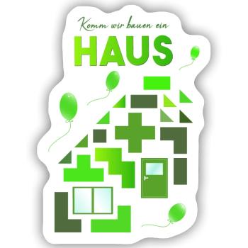 Bausteine Bauklötze bauen - Sticker Größe S (10 x 10 cm) - Mattweiß - Vorne