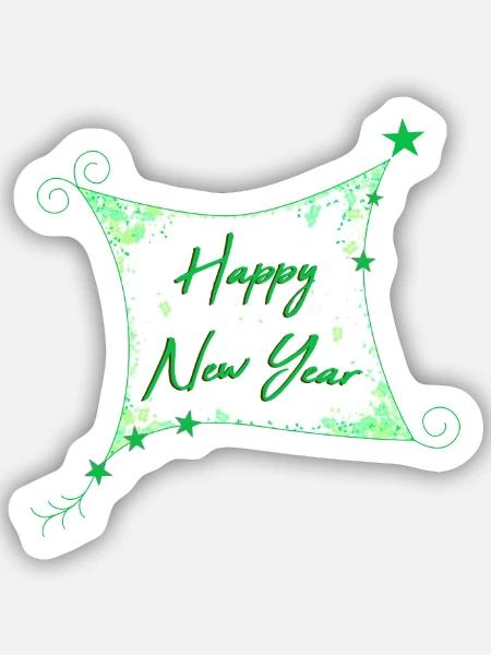 Happy New Year Silvester - Sticker Größe S (10 x 10 cm) - Mattweiß
