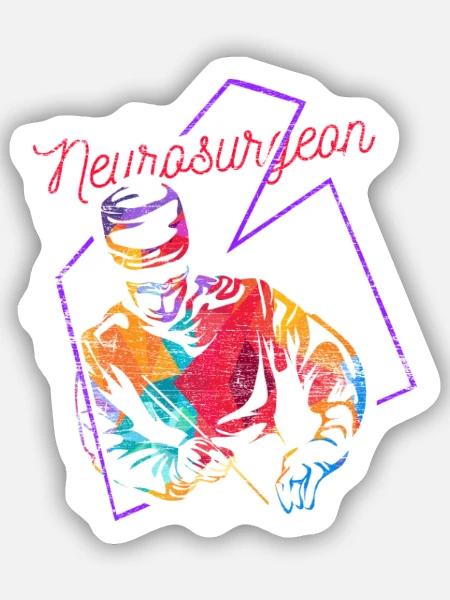 Kluge Neurochirurgin Nervensystem - Sticker Größe S (10 x 10 cm) - Mattweiß