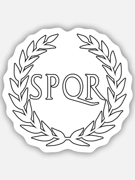 Roemer Rom Roemisch SPQR WEISS - Sticker Größe S (10 x 10 cm) - Mattweiß