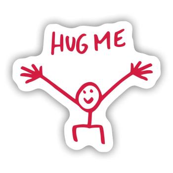Umarme mich Umarmung Strichmännchen Geschenk - Sticker Größe S (10 x 10 cm) - Mattweiß - Vorne