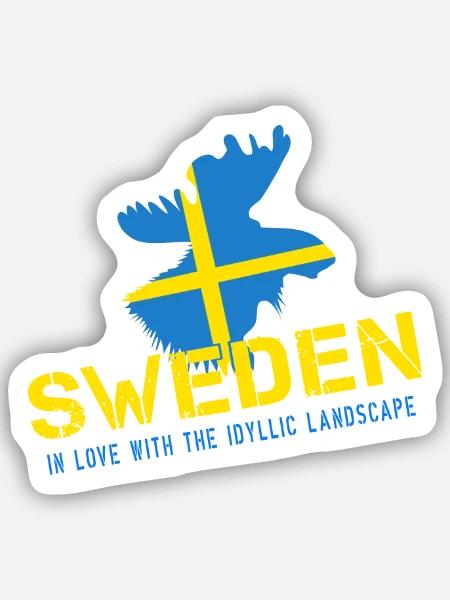 Schweden Sweden - Sticker Größe S (10 x 10 cm) - Mattweiß