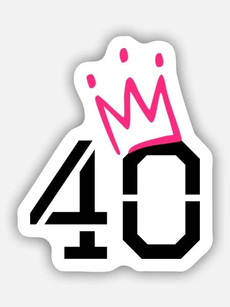40 Krone - 40. Geburtstag - Sticker Größe S (10 x 10 cm) - Mattweiß