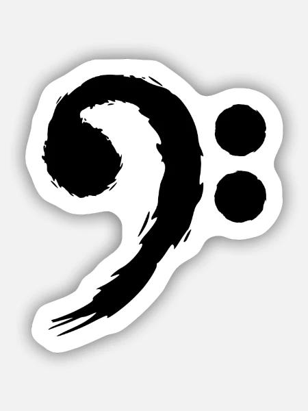 Bass musikalische Symbole - Sticker Größe S (10 x 10 cm) - Mattweiß