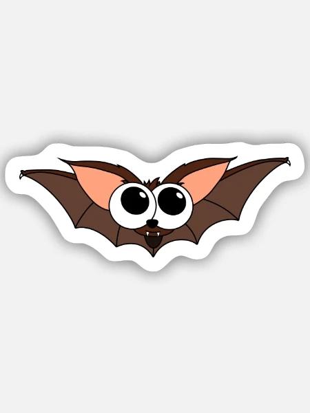 Fledermaus - Sticker Größe S (10 x 10 cm) - Mattweiß