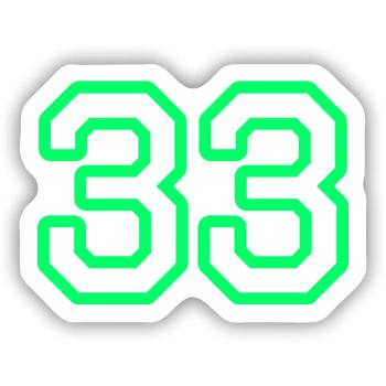 33 Grün - Sticker Größe S (10 x 10 cm) - Mattweiß - Vorne