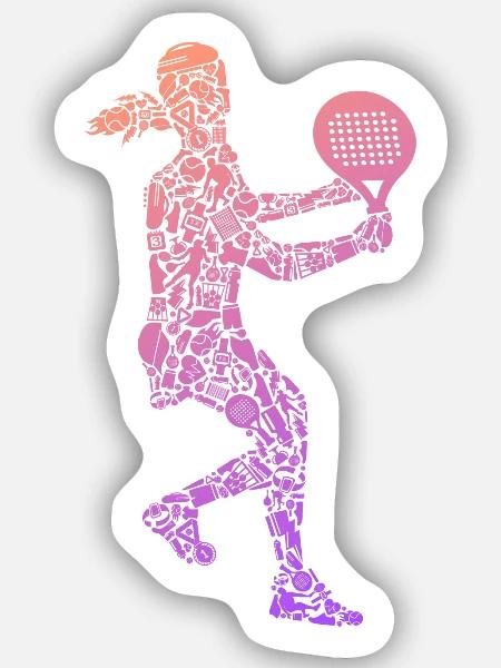 Padel Tennis Padeltennis Mädchen Frauen Padel - Sticker Größe S (10 x 10 cm) - Mattweiß