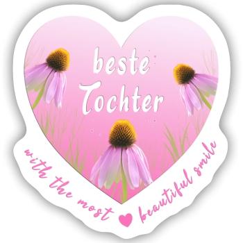 beste Tochter - Sticker Größe S (10 x 10 cm) - Mattweiß - Vorne