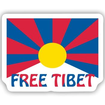 free tibet flagge - Sticker Größe S (10 x 10 cm) - Mattweiß - Vorne