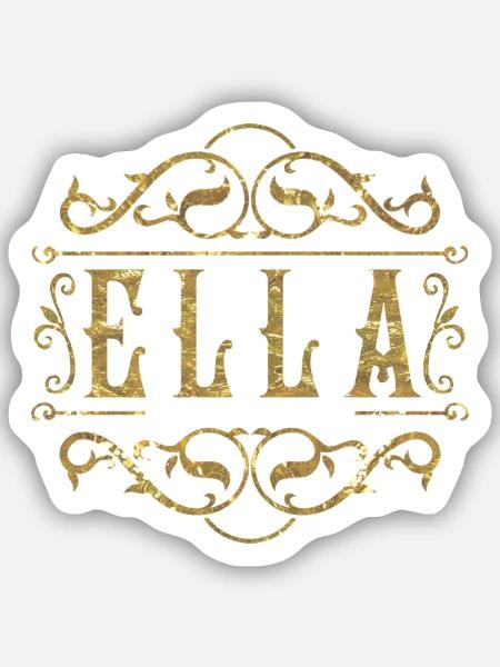 Ella gold - Sticker Größe S (10 x 10 cm) - Mattweiß