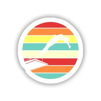 Turmspringer Turmspringen Geschenk - Sticker Größe S (10 x 10 cm) - Mattweiß - Vorne