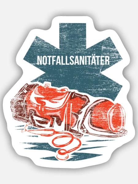 Zuverlässiger Sanitäter Rettungsdienst - Sticker Größe S (10 x 10 cm) - Mattweiß