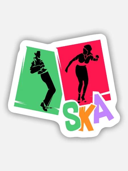 Überschwänglicher Ska Tanzabend - Sticker Größe S (10 x 10 cm) - Mattweiß