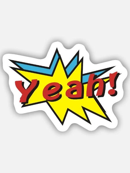 yeah comic - Sticker Größe S (10 x 10 cm) - Mattweiß