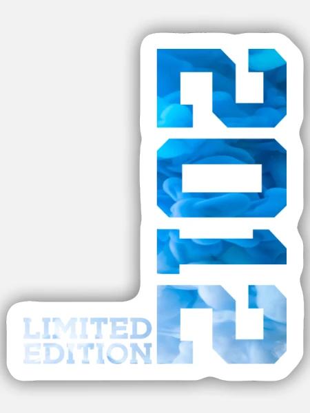 14. GEBURTSTAG LIMITED EDITION 2012 - Sticker Größe S (10 x 10 cm) - Mattweiß