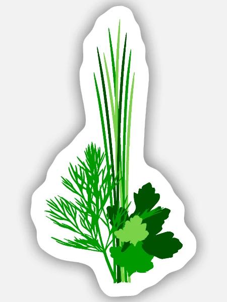 Kräuter Kraut Gewürz Würzen Feinschmecker - Sticker Größe S (10 x 10 cm) - Mattweiß