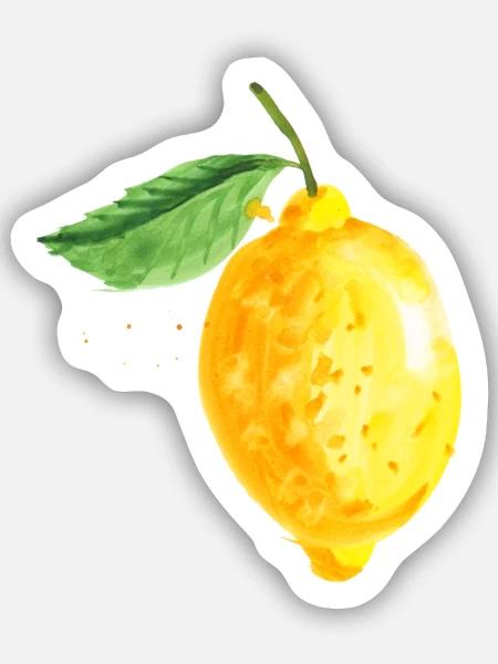 Zitrone - Sticker Größe S (10 x 10 cm) - Mattweiß