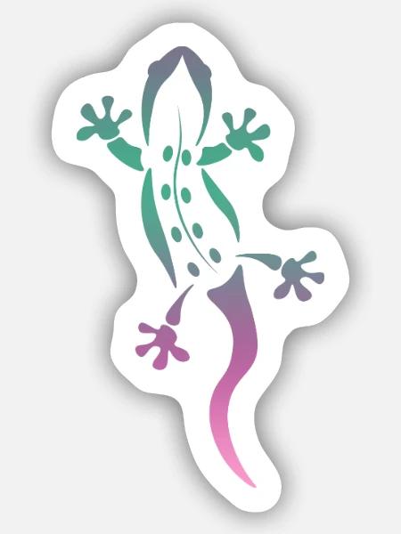 Echse - Sticker Größe S (10 x 10 cm) - Mattweiß