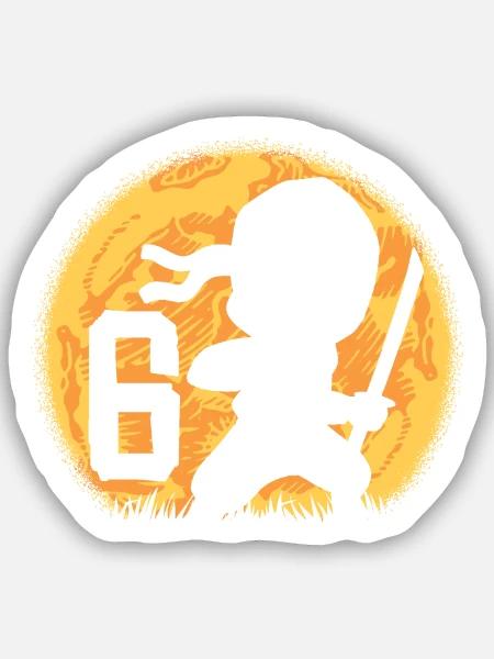 6. Geburtstag Junge Ich bin 6 sechsjähriger Ninja - Sticker Größe S (10 x 10 cm) - Mattweiß