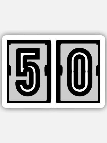 50. 50. GEBURTSTAG. GEBURTSTAG 50 JAHRE. 50 - Sticker Größe S (10 x 10 cm) - Mattweiß