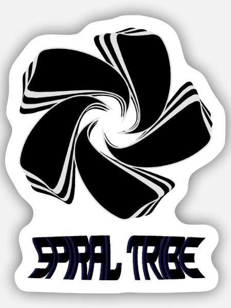 Spiral Tribe - Sticker taille S (10 x 10 cm) - blanc mat