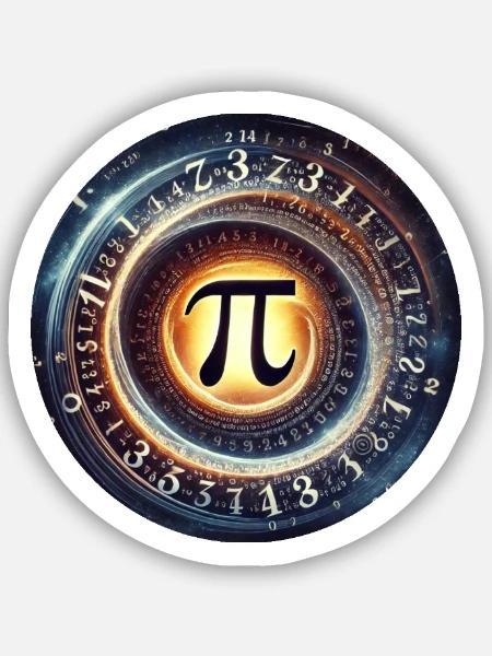 Pi 3,14 Kreiszahl - Sticker Größe S (10 x 10 cm) - Mattweiß