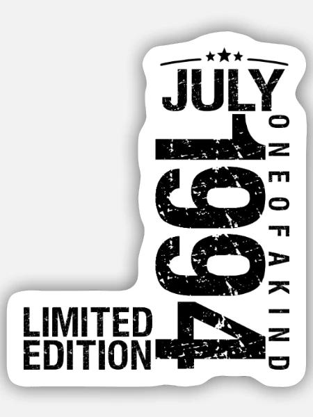 Geburtstag 1994 Juli 1994 Juli 1994 - Sticker Größe S (10 x 10 cm) - Mattweiß