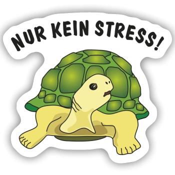 nur kein stress - Sticker Größe S (10 x 10 cm) - Mattweiß - Vorne