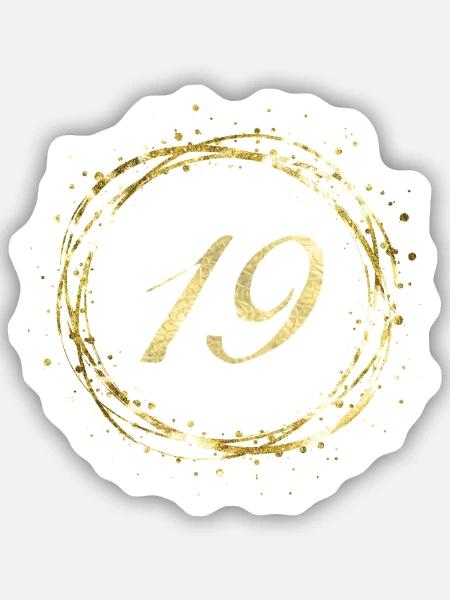 19 - Sticker Größe S (10 x 10 cm) - Mattweiß