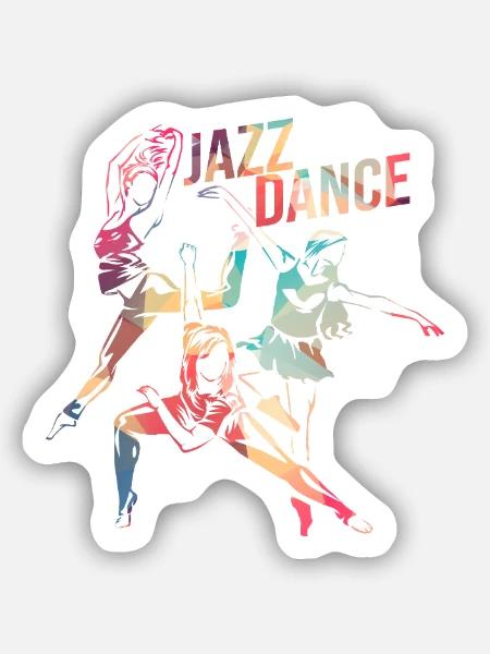 Lebendiger Jazztanz Bühnenauftritt - Sticker Größe S (10 x 10 cm) - Mattweiß