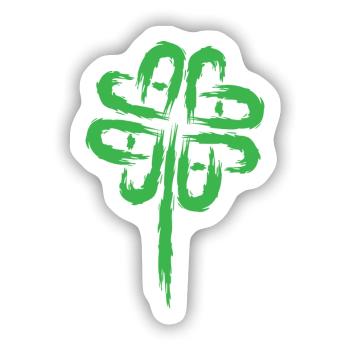 Kleeblatt Symbol Keltische Symbole - Sticker Größe S (10 x 10 cm) - Mattweiß - Vorne