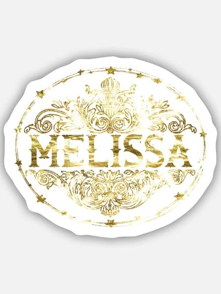 Melissa - Sticker Größe S (10 x 10 cm) - Mattweiß