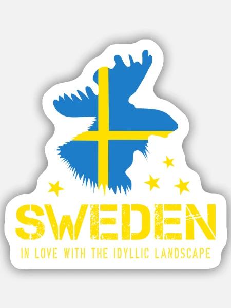 Schweden Sweden - Sticker Größe S (10 x 10 cm) - Mattweiß