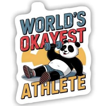 Der okayste Athlet der Welt - Sticker Größe S (10 x 10 cm) - Mattweiß - Vorne