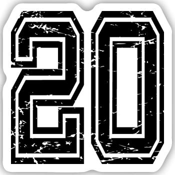 20 Denizli used look - Sticker Größe S (10 x 10 cm) - Mattweiß - Vorne