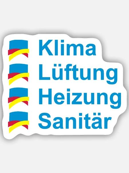 Klima Lüftung Heizung Sanitär - Sticker Größe S (10 x 10 cm) - Mattweiß