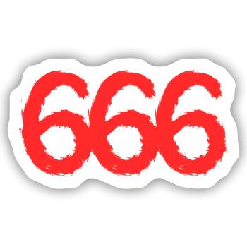 666 Symbol Zahl - Sticker Größe S (10 x 10 cm) - Mattweiß - Vorne