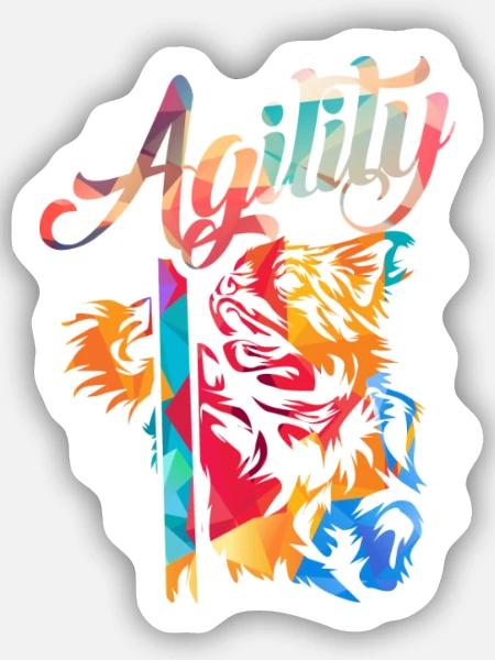Behänder Hundetrainer Agilityparcours - Sticker Größe S (10 x 10 cm) - Mattweiß