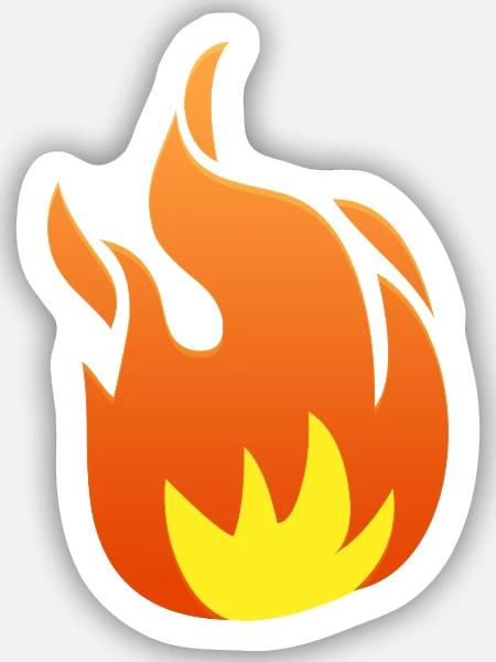 Feuer Symbol Icon Ikon Brand Brandzeichen - Sticker Größe S (10 x 10 cm) - Mattweiß