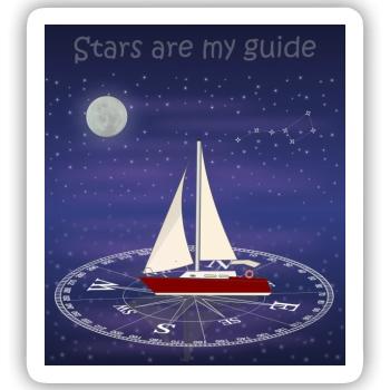 Sterne sind mein Wegweiser - Sticker Größe S (10 x 10 cm) - Mattweiß - Vorne