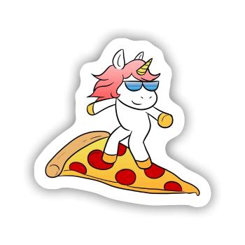 Pizza Unicorn - Sticker Größe S (10 x 10 cm) - Mattweiß - Vorne