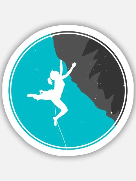 Klettern - Sticker Größe S (10 x 10 cm) - Mattweiß