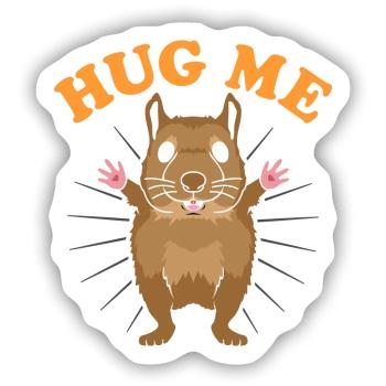 Hug Me Degu - Sticker Größe S (10 x 10 cm) - Mattweiß - Vorne