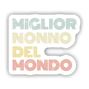 Miglior Nonno Del Mondo - Sticker Größe S (10 x 10 cm) - Mattweiß - Vorne