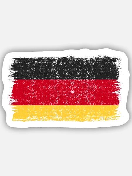 Deutsche Flagge Deutschland Deutschlandflagge - Sticker Größe S (10 x 10 cm) - Mattweiß