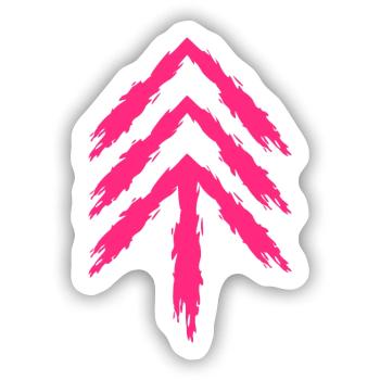 Pfeil nach oben Rosa - Sticker Größe S (10 x 10 cm) - Mattweiß - Vorne