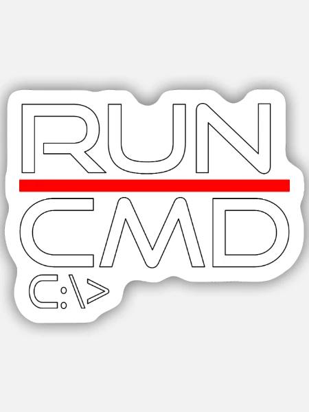 run cmd - Sticker size S (10 x 10 cm) - white matte